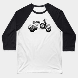 Vespa classic vintage scratch line art Baseball T-Shirt